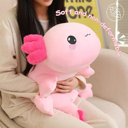 SQEQE Weighted Axolotl Plush, Weighted Axolotl Stuffed Animal, Cute Plushies Soft Pink Pillow Toy Gift for Kids Adults 23.6 Inch, 3.1 Lbs