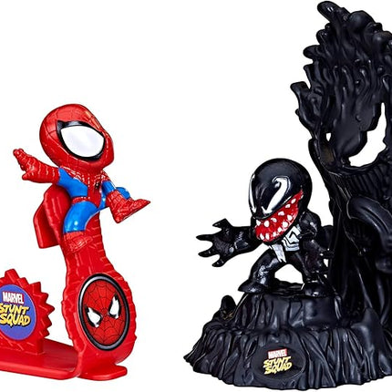 Marvel Stunt Squad Spider-Man vs. Venom Playset, 1.5-Inch Super Hero Action Figures, Marvel Toys for Kids Ages 4 and Up