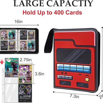 TCG Card Binder for Anime Trading Cards,4 Pocket with 50 Sleeves up to 400 Cards,Waterproof Card Storage Bag with Sleeves for TCG Anime Game Cards