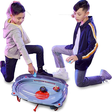 Beyblade Burst Surge Speedstorm Motor Strike Battle Set with Motorized Stadium, 2 Top Toys and 2 Launchers