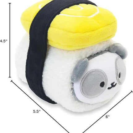 Anirollz Pandaroll Plush in Tamago Sushi – Kawaii Egg Sushi Stuffed Animal with Removable Costume – Cute Squishy Plush Toy Gift for Girls & Kids