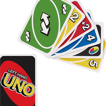Mattel Games UNO Card Game for Family Night with Cards Specially Designed for Left-Handed Players in Collectible Tin Box