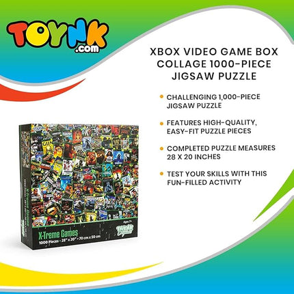 X-Treme Games Collage Puzzle for Adults and Kids | Difficult 1000-Piece Jigsaw Puzzle Toy | Interactive Brain Teaser, Fun Quarantine Gifts | 28 x 20 Inches
