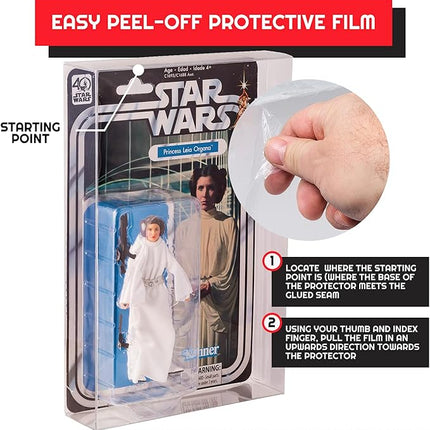 EVORETRO Plastic Box Case Protector for Hasbro Star Wars 40th Anniversary Edition 6 inches Carded Toy Action Figures - 12 Pack - 0.35mm Clear, Scratch, Dust, Impact, Resistant Protective Case