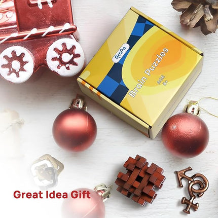 9pcs Difficulty Puzzles Gift for Adults, Teens, and Kids Brain Teaser Puzzles Game Desk Toys