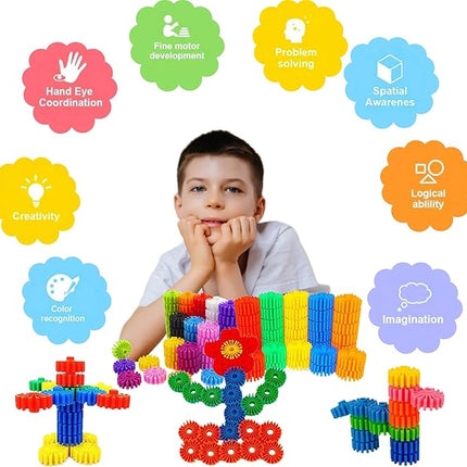 STEM Building Blocks Toys for Kids – Educational and Safe Gear Interlocking Construction Playset – Develop Creativity and Problem-Solving Skills