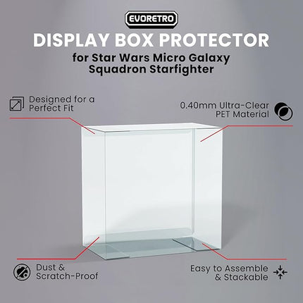 EVORETRO PET Protectors for Star Wars Micro Galaxy Squadron Starfighter (0.40mm, 10-Pack) – Clear Display Cases for Action Figures & Collectibles – Fits Star Wars, AEW, Marvel Legends, and More