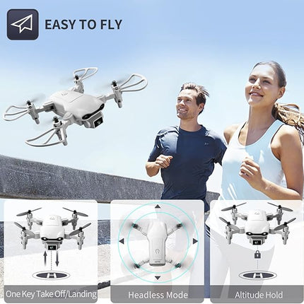 4DV9 Mini Drone with 1080P HD Camera for Kids FPV Live Video RC Quadcopter for Adults Beginners Toys Gifts,Altitude Hold, Waypoints Functions,One Key Start,3D Flips,3 Batteries,Gray