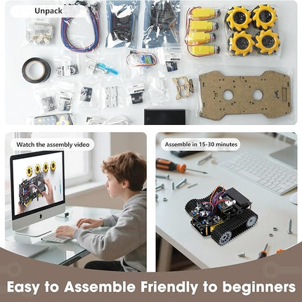 ACEBOTT Robot Kit, Robotics for Kids Ages 8-12, STEM Toys for Boys with Remote & App Control, Arduino & Scratch Compatible, Science Kits for Kids Age 8-12, Gift for Boys & Girls (Smart Robot Tank Car)