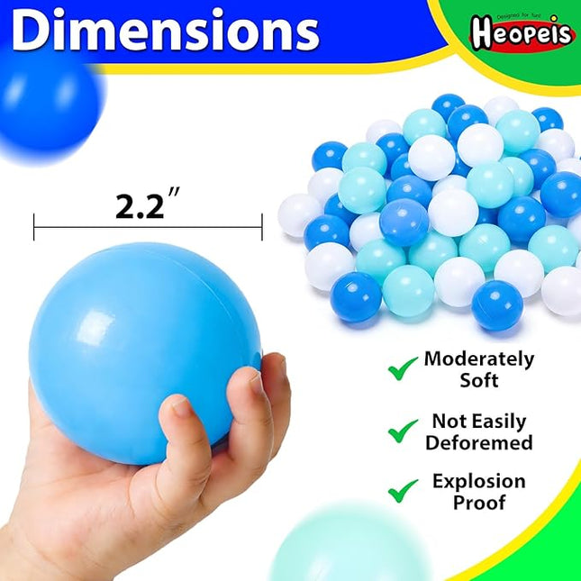 Ball Pit Balls Pack of 100 200 500 - Star and Round Set BPA Free Phthalate Free Non-Toxic Crush Proof Play Balls Soft Plastic Balls for Toddlers Baby Kids Birthday Pool Tent Party