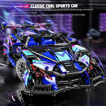 Sports Car Building Blocks Toys for Boys & Adults - 1391 Piece Challenging Racing Car Building Kit, DIY Model Set for Age 8-14