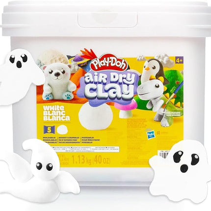 Play-Doh Brand Air-Dry Clay Bucket, Paintable White Modeling Clay, Arts & Crafts Gift, Craft Supplies, Sculpting and Molding Clay for Kids