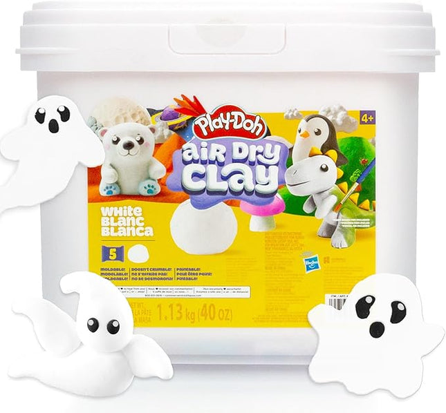 Play-Doh Brand Air-Dry Clay Bucket, Paintable White Modeling Clay, Arts & Crafts Gift, Craft Supplies, Sculpting and Molding Clay for Kids