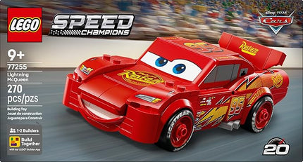 LEGO Speed Champions Lightning McQueen Toy - Disney Pixar Cars Building Blocks for Kids, Boys & Girls, Ages 9+ - Pretend Play Race Car & Bedroom Shelf Display - 77255