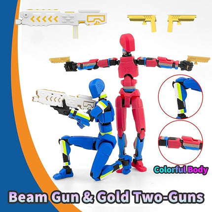 5-Pack T13 Titan Action Figure Already Assembled, Multi-Colored Titan 13 Action Figure Set with Laser Saber 3D Printed T 13 Lucky Robo Dummy Nova 13 Action Figures, Figura de acción t13