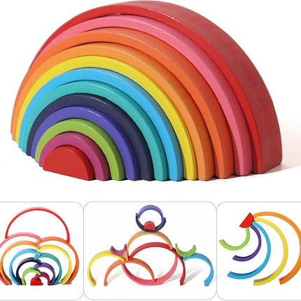 Montessori Rainbow Arch Building Blocks – 12-Piece Creative Stacking Toy for Kids, Multifunctional Educational Playset for Fine Motor Skills, STEM Learning Toy
