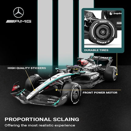 Voltz Toys Mercedes-AMG F1 W15 1:12 Scale RC Car – Officially Licensed Formula 1 Remote Control Race Car, 2.4GHz for Boys, Girls and Collectors (1:12 Mercedes-AMG F1 W15)