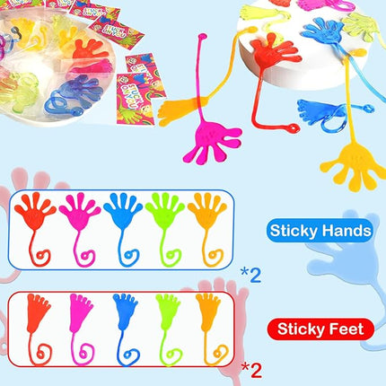 Large Sticky Hands & Feet Party Favors Supplies for Toddlers (20 PCS), Pinata Valentines Day Goodie Bag Stuffers Fillers for Kids,School Student Treats Treasure Box Prizes Toy Gifts for Boys Girls