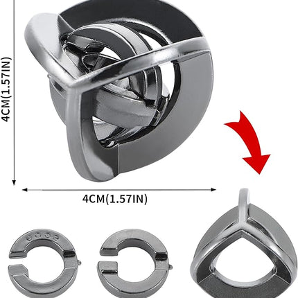 Brain Teaser Puzzles- 3 PCS Metal Puzzles Kit Metal Cast Puzzle Games Toys Unlock Interlock Puzzles Box Mind IQ Logic Test Disentanglement Games Toys for 15+ Adults Office Supplies WP140B