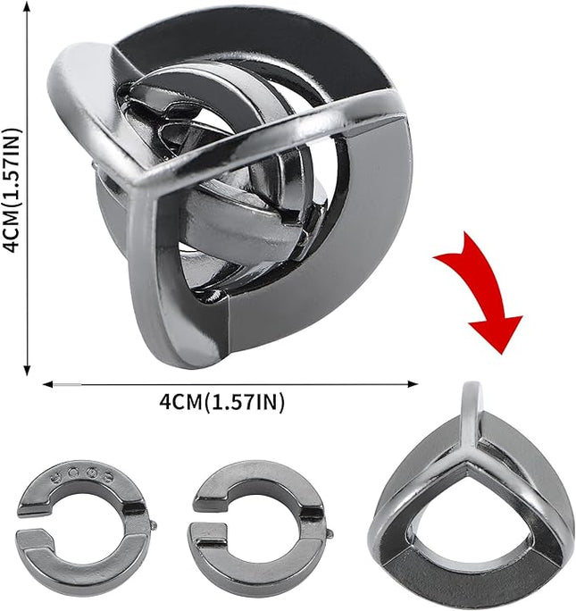 Brain Teaser Puzzles- 3 PCS Metal Puzzles Kit Metal Cast Puzzle Games Toys Unlock Interlock Puzzles Box Mind IQ Logic Test Disentanglement Games Toys for 15+ Adults Office Supplies WP140B