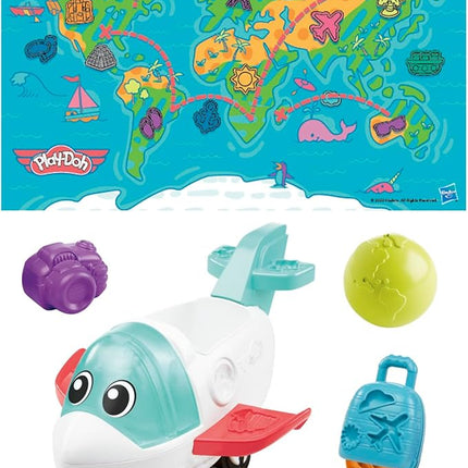 Play-Doh Airplane Explorer Starter Set, Preschool Toys for 3 Year Old Girls & Boys & Up with Jet, World Map Playmat, 3 Accessories, & 4 Modeling Compound Colors