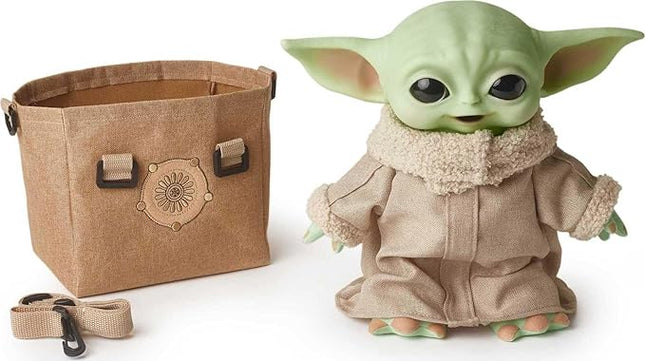 Mattel Star Wars Grogu Plush 10-inch Toy, Character Figure with Soft Body, Sounds & Carrier, Inspired by Star Wars The Mandalorian