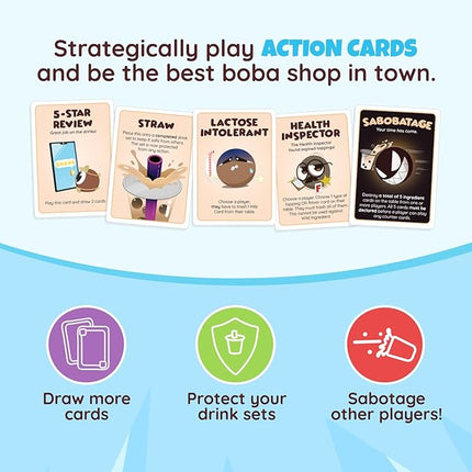 Sabobatage: The Boba Card Game | Easy Family-Friendly Party Game | Card Games for Adults, Teens & Kids | 2-5 Players (Base Game 3rd Edition)