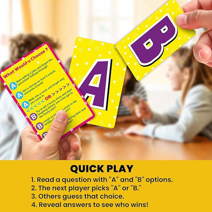 QUOKKA Card Game for Teens, Kids & Adults – 500+ Hilarious Situations | What Would You Choose Challenge | Family & Party for Game Nights, Friends, Travel & Sleepovers, Age 7+