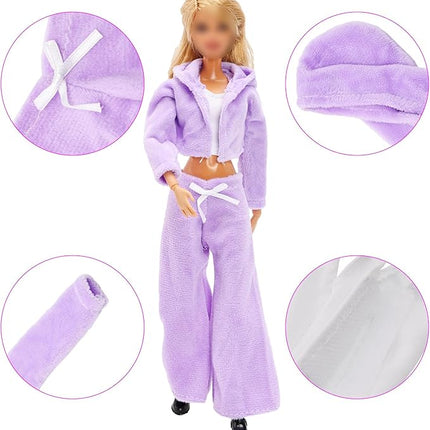 13 Pcs Doll Winter Clothes and Accessories - 3 Set Dolls Winter Coat Clothes, 2 Pairs of Shoes and 8 Pcs Skiing Accessories for 11.5 Inch Girl Doll Winter Playset