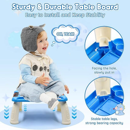 AiTuiTui Magnetic Drawing Board Toddler Toys with Legs for Girls Boys, Color Sketch Writing Scribble Doodle Pad Travel Games, Educational Learning Kids Toys for Toddlers Birthday (Blue)