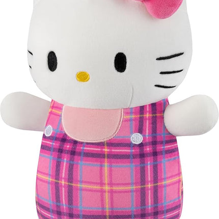 Squishmallows Original Sanrio 10in Plaid Hello Kitty HugMees – Ultrasoft Official Jazwares Plush (Medium-Sized)