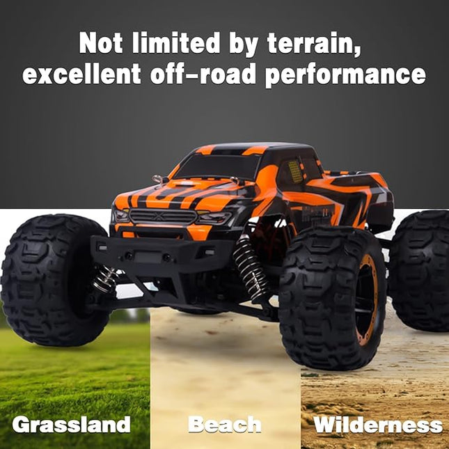 1:16 4X4 RTR Brushless Fast RC Cars for Adults, Max 42mph Hobby Electric Off-Road Racing Buggy, 4WD Offroad Remote Control Car with 2 Li-Po Batteries, Monster RC Truck for Boys