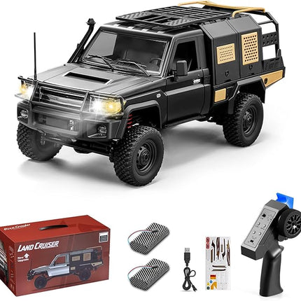 1/12 Scale RC Crawler, MN-82S Remote Control Car, 2.4GHz 4WD Off Road Rock Crawler Vehicle with Lights, DIY Land Cruiser Pickup Truck Toy for Adults