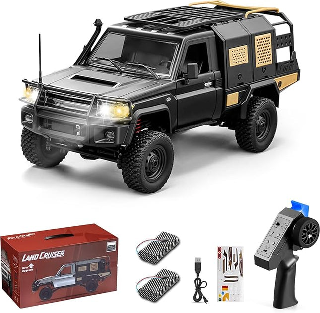 1/12 Scale RC Crawler, MN-82S Remote Control Car, 2.4GHz 4WD Off Road Rock Crawler Vehicle with Lights, DIY Land Cruiser Pickup Truck Toy for Adults
