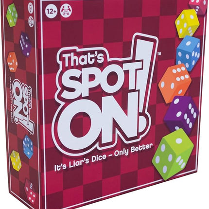 That's Spot On! Best Bluffing Strategy Game - Board, 6 Cups, 12 Tokens, 30 Dice – 2 to 6 Players, Ages 12+, Family Fun or Game Nights with Friends
