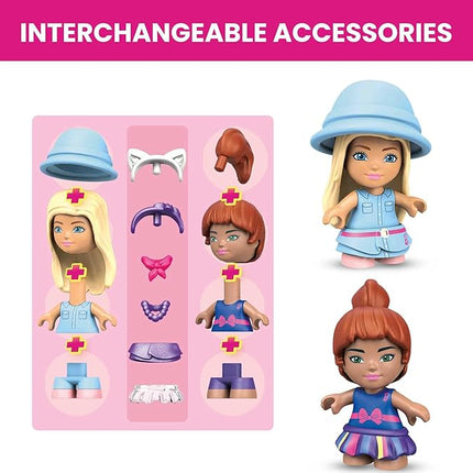 MEGA Construx Barbie Kids Building Toy Set, Malibu House with 303 Pieces, 2 Micro-Dolls, Furniture and Accessories, Ages 5+ Years