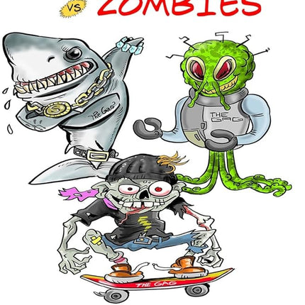 Sharks Aliens Zombies: Fun Card Game for Kids Played Like Rock Paper Scissors War for Family Game Night Gift Giving Stocking Stuffer