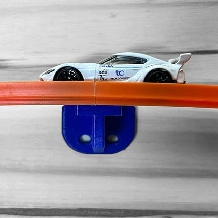 4 Pack Single Lane Wall Mount| Compatible with Hot Wheels Track | Single Lane Wall Mount for 1/64 Scale Cars and Trucks (Orange)