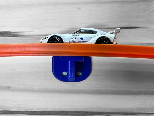 4 Pack Single Lane Wall Mount| Compatible with Hot Wheels Track | Single Lane Wall Mount for 1/64 Scale Cars and Trucks (Orange)