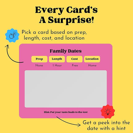 Family Dates 40 Scratch Off Cards – Fun Activities & Date Night Ideas for Kids and Parents – Adventure Card Game for Families – Unique Gift for Family Nights, Holidays, or Birthdays