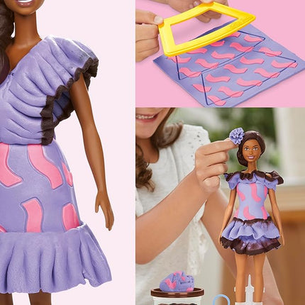 Play-Doh Barbie Fashionista Ruffles Set, Make Doll Clothes with Modeling Compound & 10 Fashion Accessories, Arts & Crafts for Girls & Boys 5+