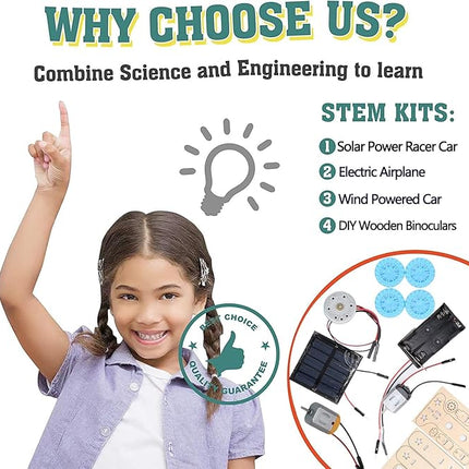 STEM Kits for Kids Age 8-10-12-14, Science Projects for Kids Ages 8-12, Stem Building Toys for Boys Age 8 9 10 12 13 14, Solar Car & STEM Activities Engineering Kits, Gifts for Boys