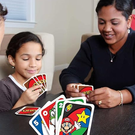 Mattel Games UNO Super Mario Card Game Animated Character Themed Collector Deck 112 Cards with Character Images, Gift for Kids Ages 7 Years Old & Up (Amazon Exclusive)