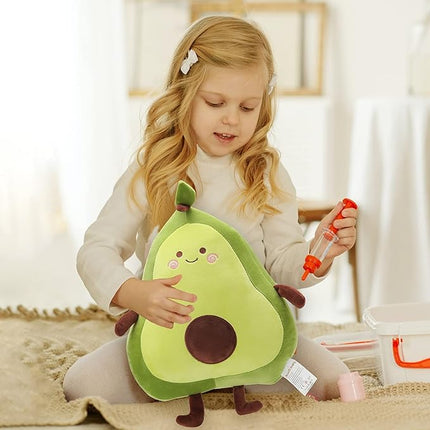 Niuniu Daddy 17.3" Avocado Stuffed Animal Pillow Large Squishy Plush Toys Soft Kawaii Food Shaped Baby Stuff Cuddle Toy Adorable Fruit Hugging Pillow for Kids