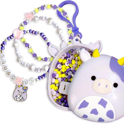Squishmallows Original Bubba The Cow Bracelet Kit, Bracelet Making Kit, Friendship Bracelet Kit, Charm Bracelet, Charm Bracelet Making Kit, Gifts for Girls, 7 Year Old Girl Birthday Gifts, Crafts