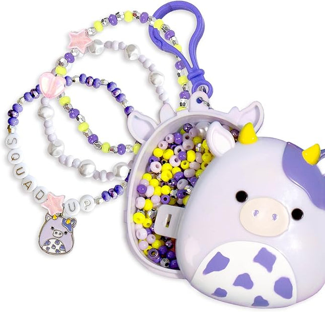 Squishmallows Original Bubba The Cow Bracelet Kit, Bracelet Making Kit, Friendship Bracelet Kit, Charm Bracelet, Charm Bracelet Making Kit, Gifts for Girls, 7 Year Old Girl Birthday Gifts, Crafts