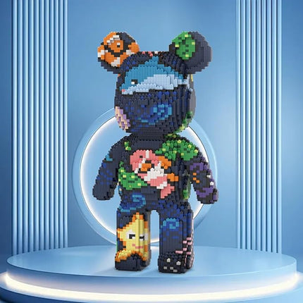 DAHONPA Ocean Bear Micro Building Blocks Set (7220 Pieces), Animal Underwater World Brick with Storage Drawer, Gift for Adults and Kids