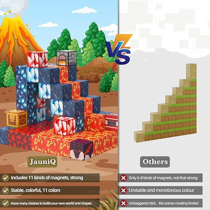 Magnetic Blocks Building Toys Gifts Construction Toys for 3 4 5 6 7 8 Year Old Boys & Girls, STEM Montessori Sensory Creative Kids Toys