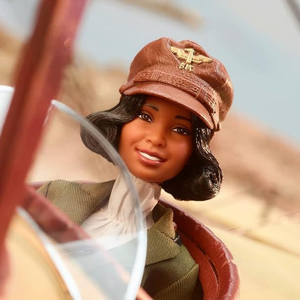 Barbie Inspiring Women Doll, Bessie Coleman Collectible Dressed in Aviator Suit with Helmet and Goggles