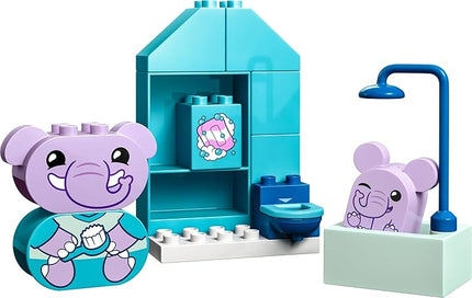 LEGO DUPLO My First Daily Routines: Bath Time Playset, Toddler Learning Toy for Kids Ages 18 Months Plus, Includes 2 Elephant Toys, Helps Preschoolers Role-Play Potty Training, STEM Toy, 10413